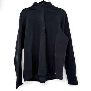 REI Co-op Men's L Black 1/4 Zip Fleece Pullover Sweater Hiking Outdoor